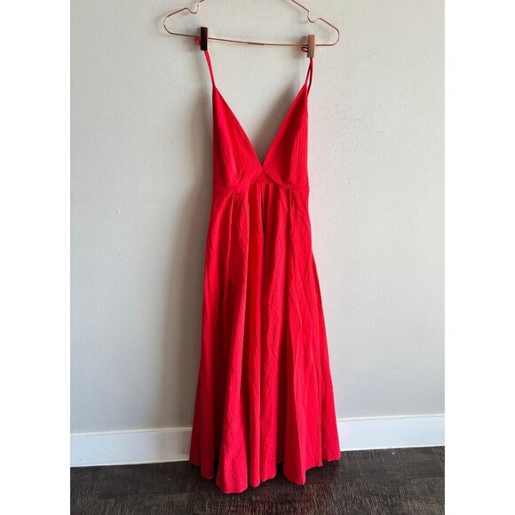 Zara Red Long Maxi Dress Crisscross Open Back V-Neck Bloggers Favorite Size XS/S - Picture 6 of 14